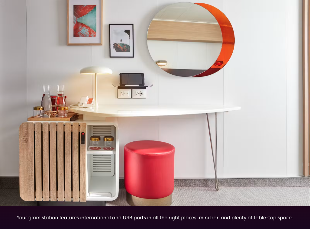 Glam station · available in all Sea Terrace categories