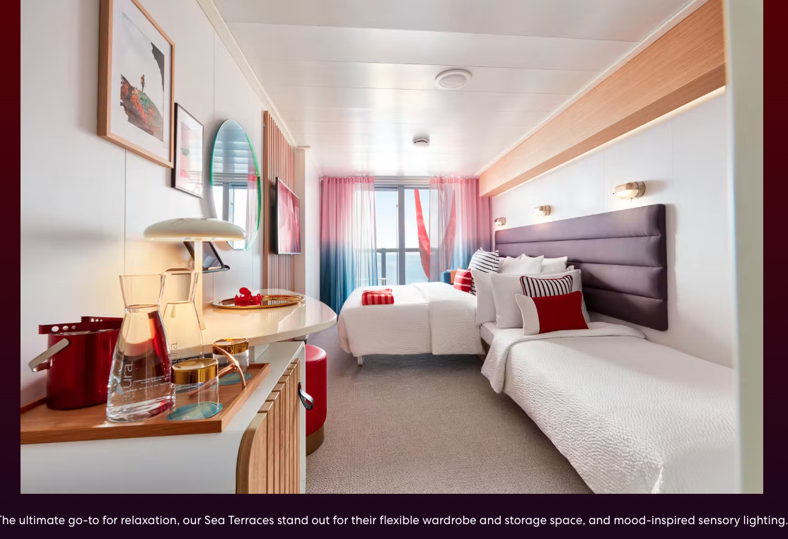 XL Sea Terrace · separate-bed layout